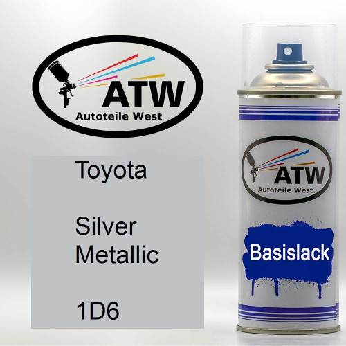 Toyota, Silver Metallic, 1D6: 400ml Sprühdose, von ATW Autoteile West.